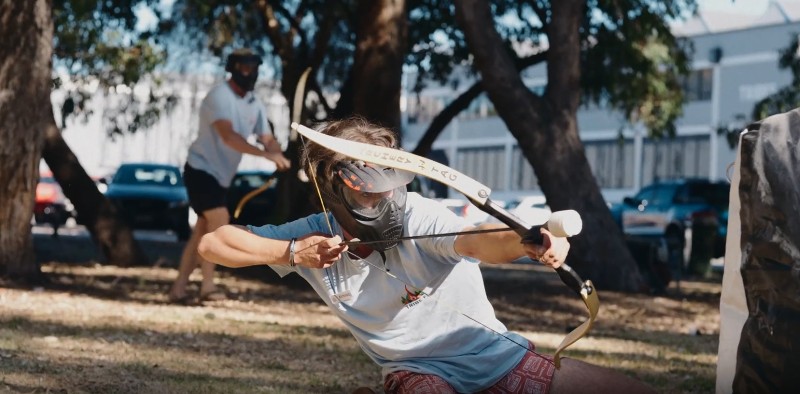 Archery tag in the park during a Tribe activity day